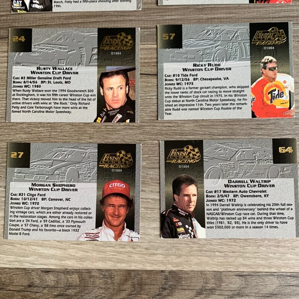 Finish Line Gold 1994 Race Car Driver NASCAR Racing Sport Trading Cards Vintage